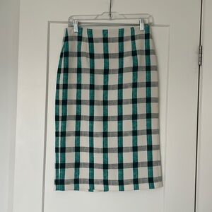 Plaid pencil skirt